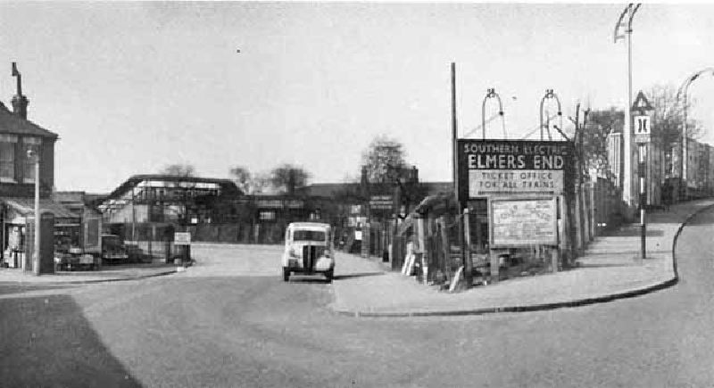 15, Elmers End Station, St Margrets Road on left, c1950.jpg